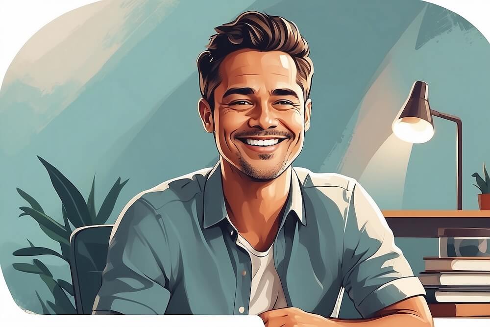 Solopreneur working independently at a small business desk