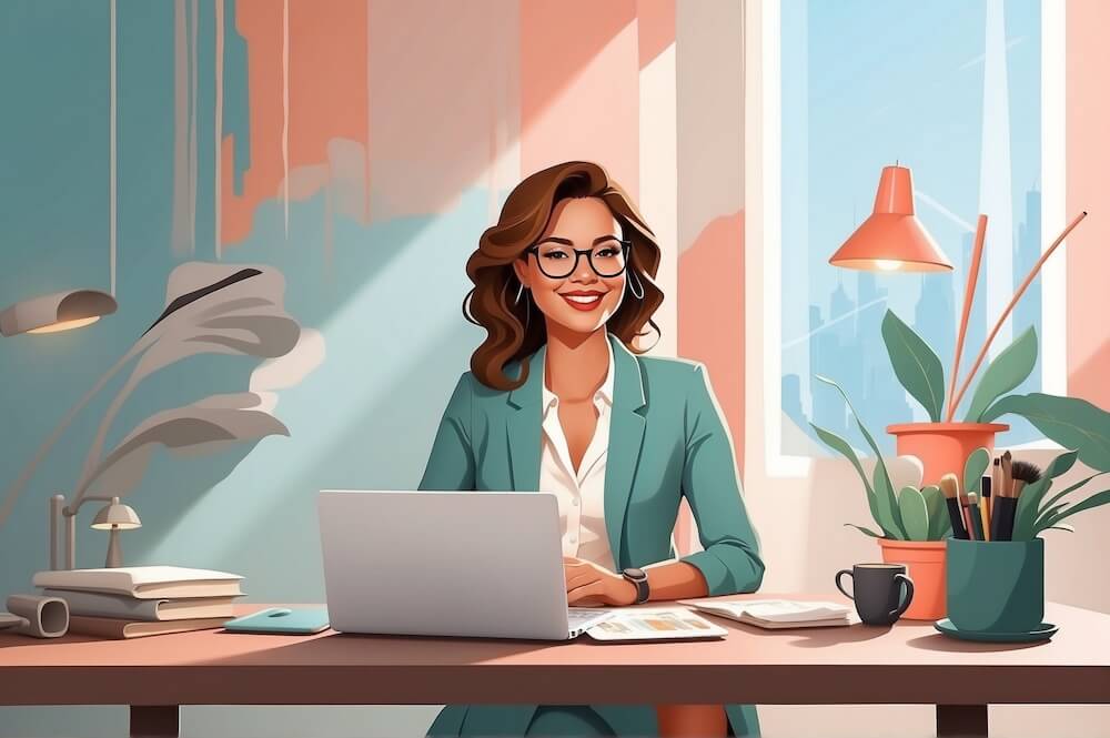 Micropreneur operating a focused business from a home office