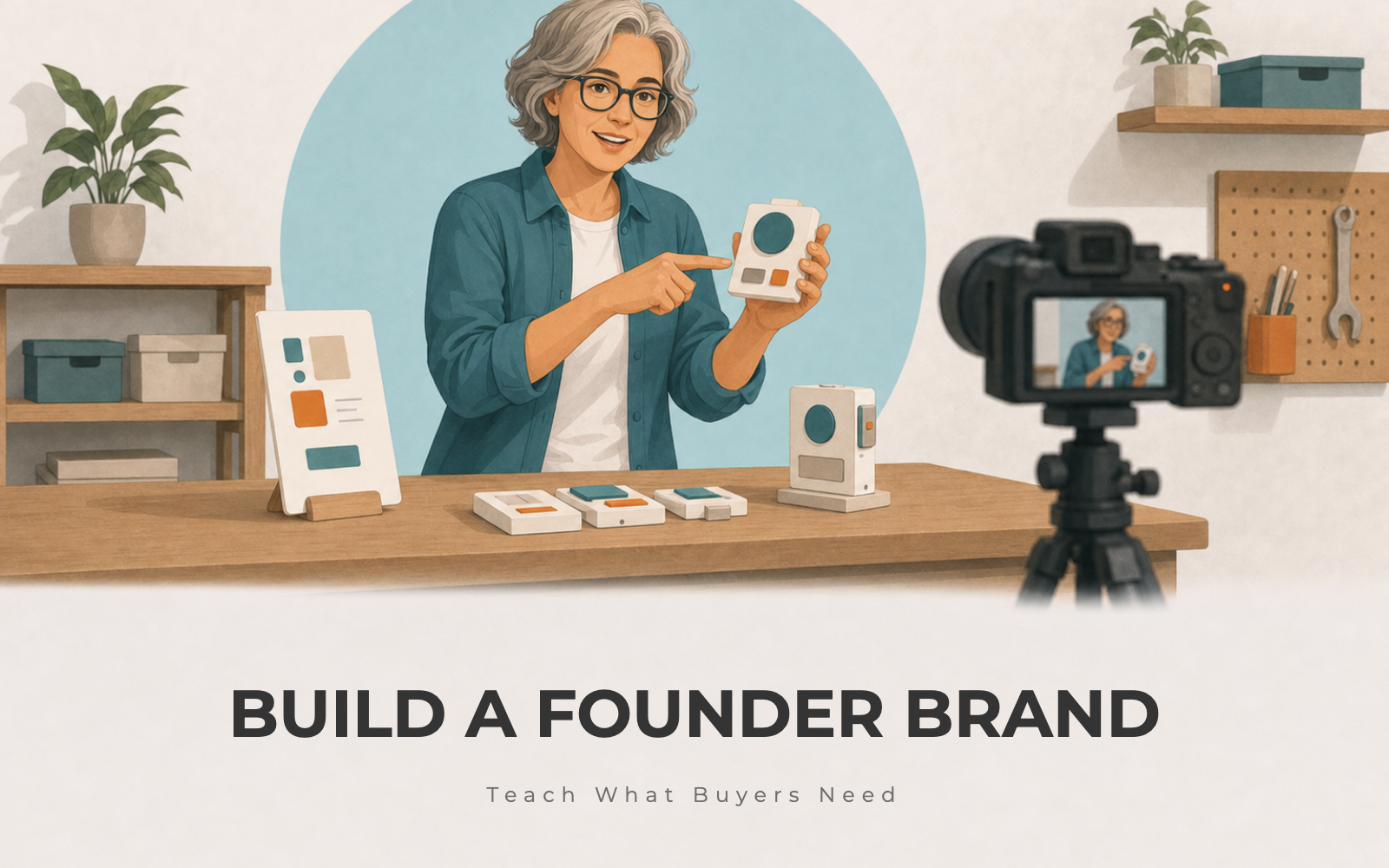 Founder recording a practical product demonstration in a small workshop